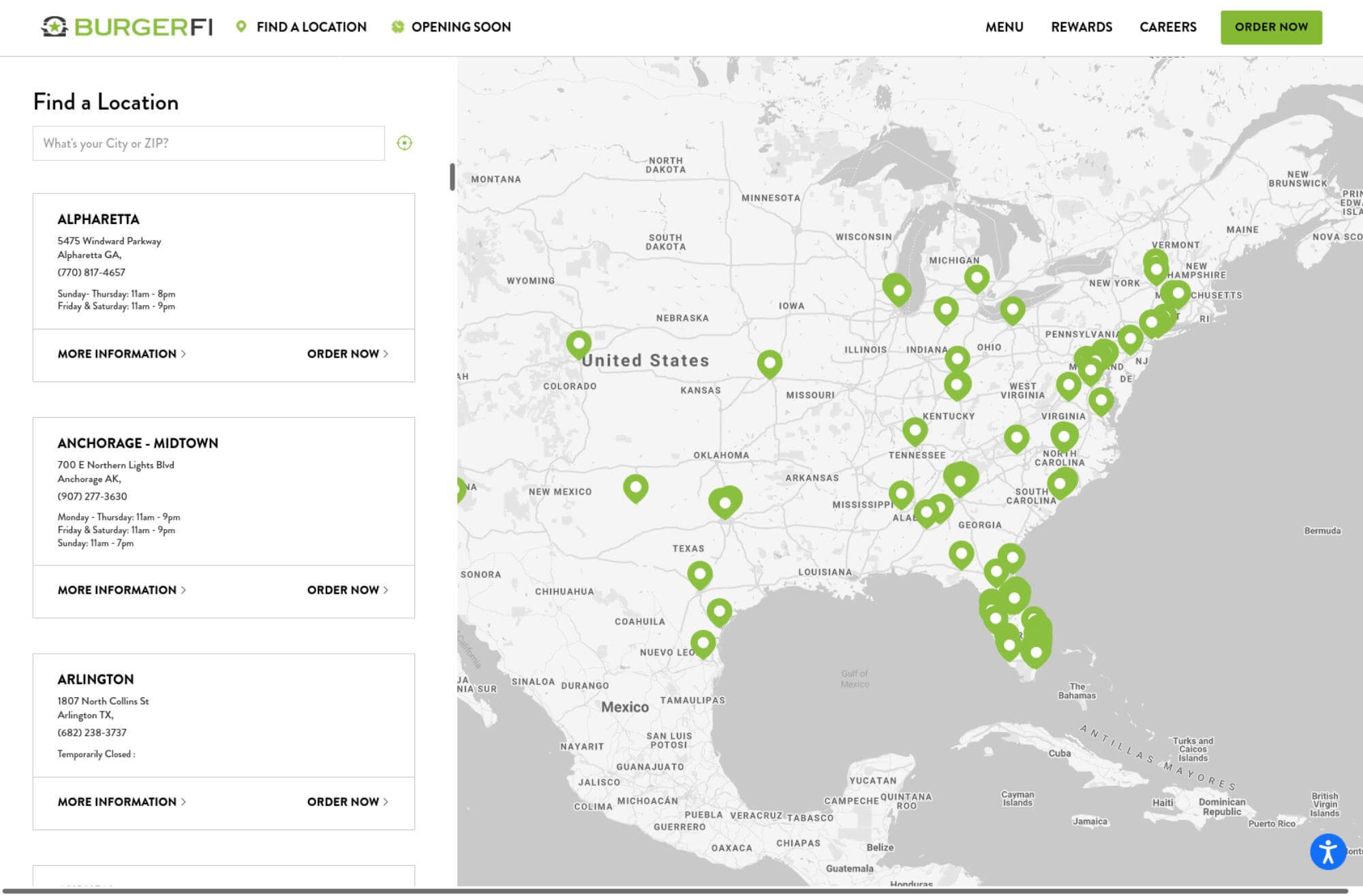 BurgerFi Locations